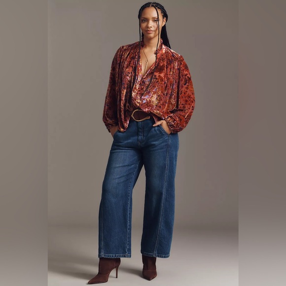 Anthropologie The Estela Sheer Printed Blouse: Burnout Edition - Picture 2 of 15